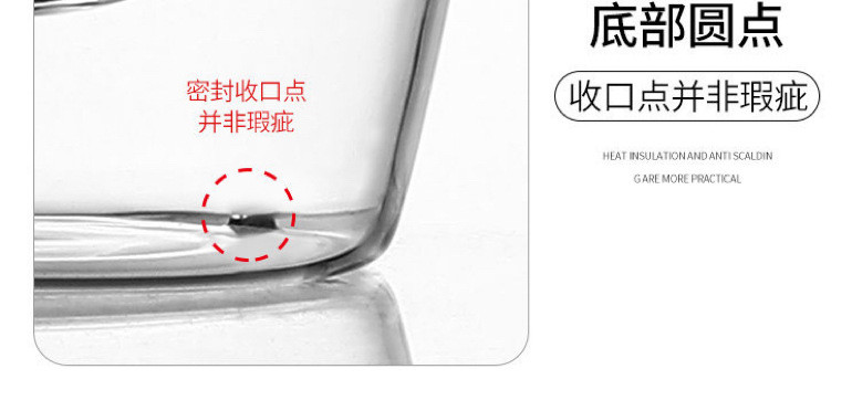 High borosilicate double-layer glass cups, household anti-scald and heat-insulating glass cups with handles, modern and simple egg-shaped coffee cups pic 10