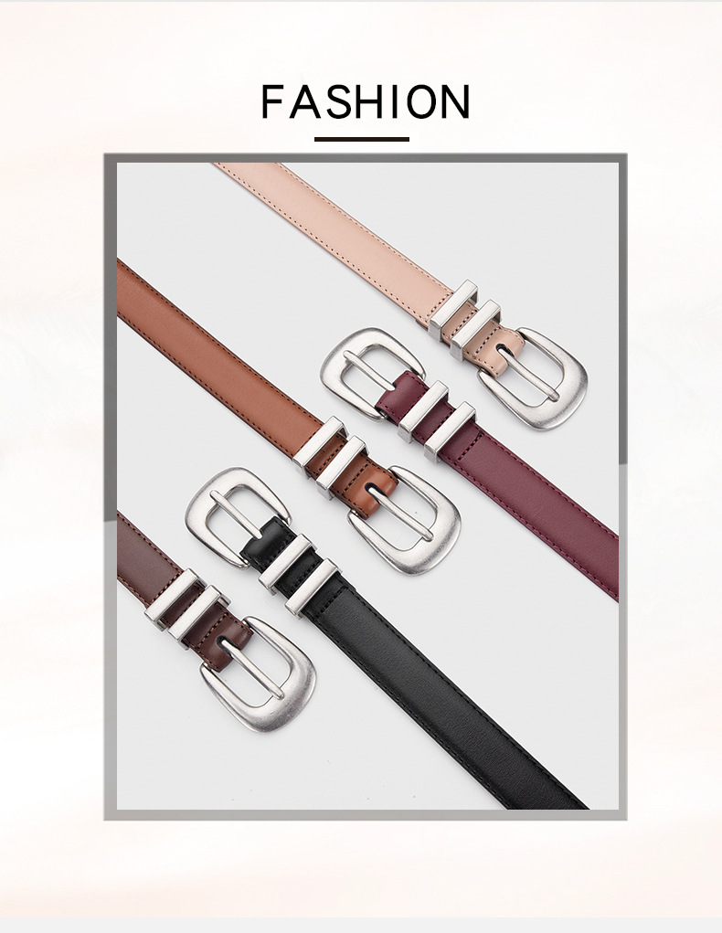 Cuero genuino mujer moda cinturón para mujer versión coreana versátiles jeans capa de cabeza cuero de vaca aguja hebilla cinturón stock al por mayor pic 20