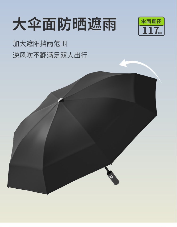 雨享雨伞定制24骨男士商务伞全自动伞晴雨两用折叠伞高级感遮阳伞详情12