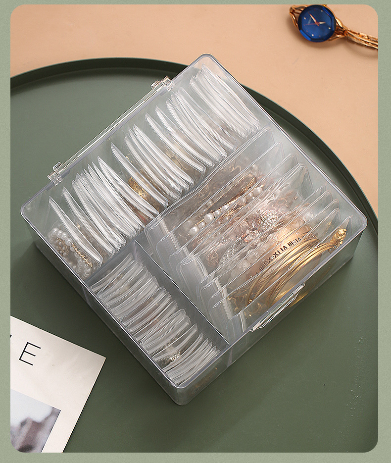 盒子抽屉项链耳饰耳环首饰盒饰品收纳盒戒指防氧化透明便携手耳钉详情17