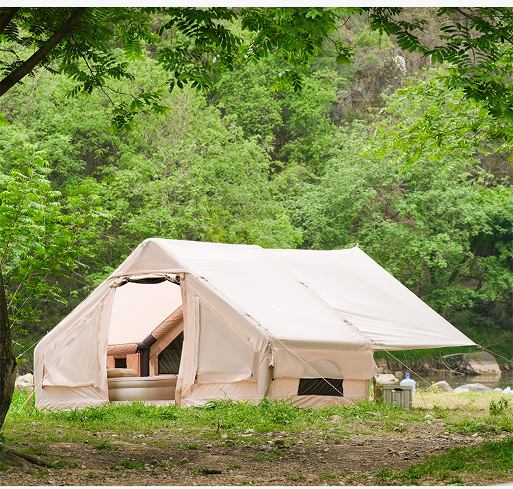 户外露营便携多人免搭防水帐篷 速开轻奢旅行带天幕加大充气帐篷详情14