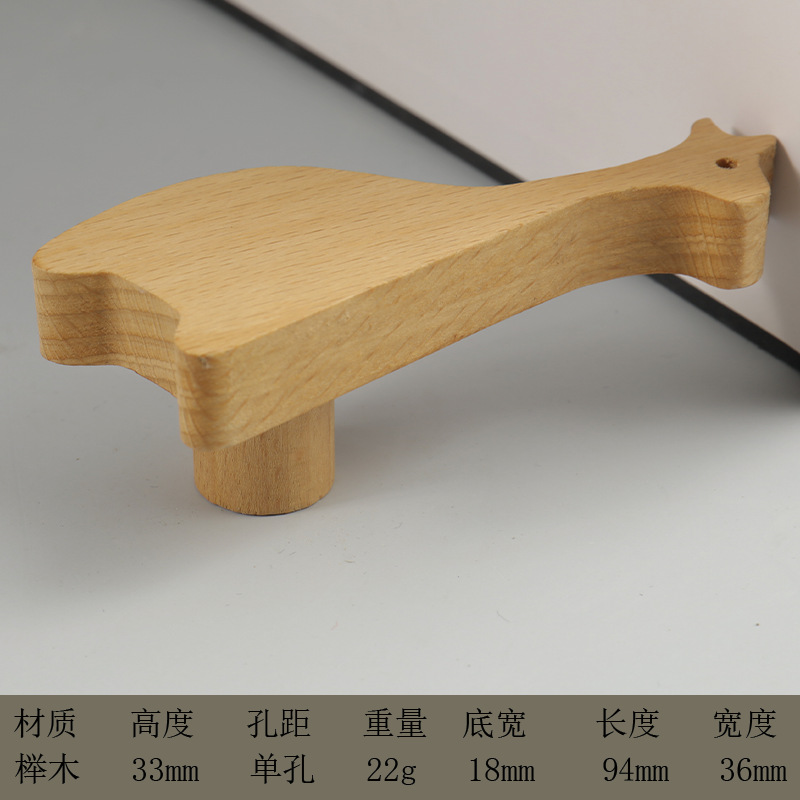 木拉手儿童房卡通衣柜门橱柜抽屉单孔实木把手可爱星星云朵半圆形详情17