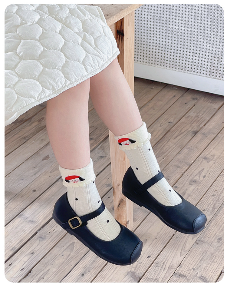 2025秋冬儿童袜子甜美双纱中筒无骨可爱小狗女童春秋季A类舒适透气详情24