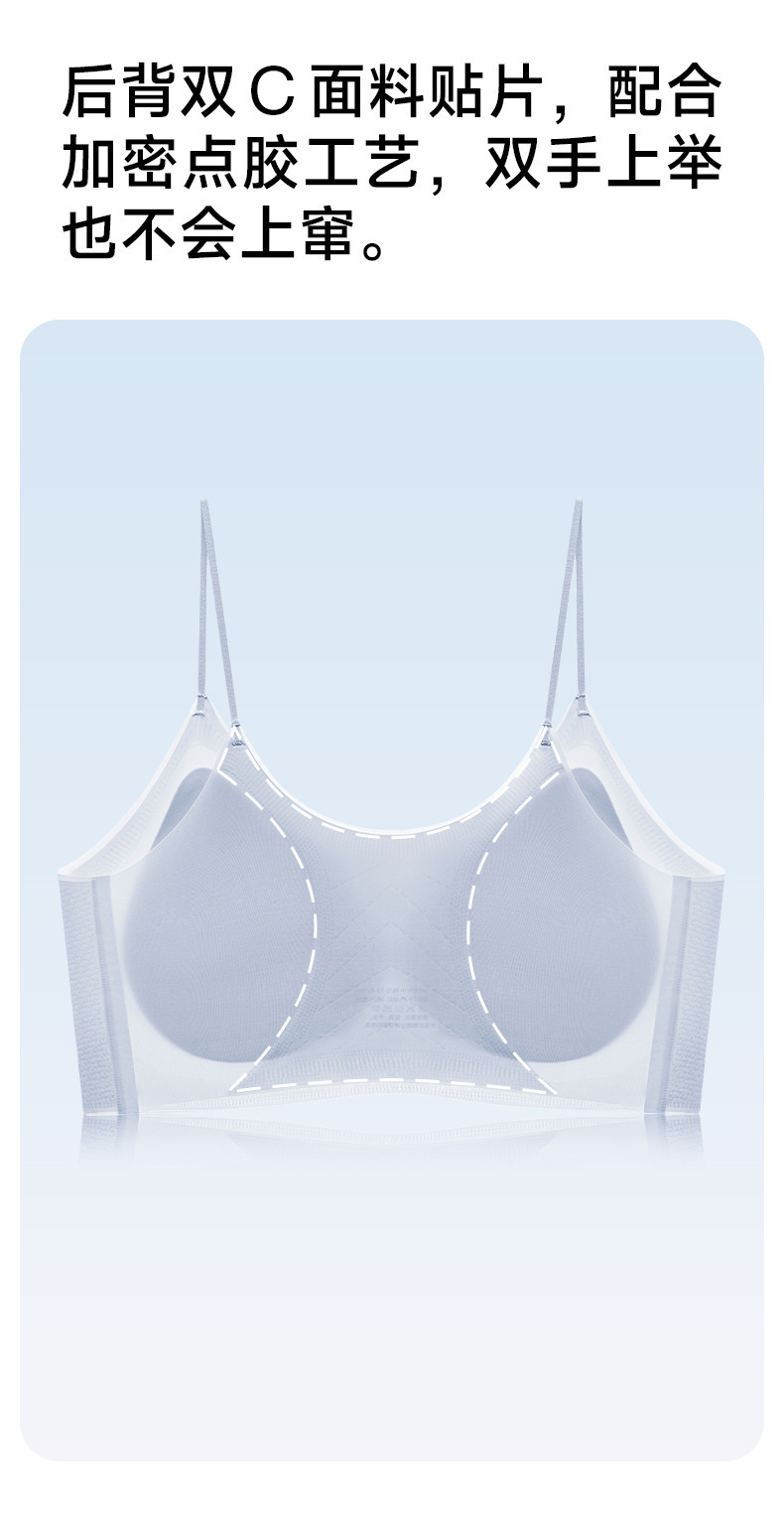 Herbal underwear for women, seamless commuting summer, ultra-thin, frameless, small bust, breathable and cool vest style bra pic 10