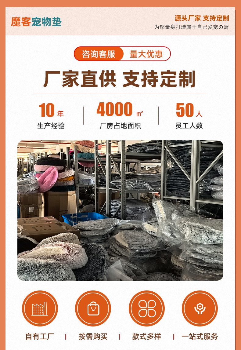 圆形可拆卸冬季保暖深度睡眠圆窝长毛绒宠物狗窝现猫窝宠物猫垫子详情1