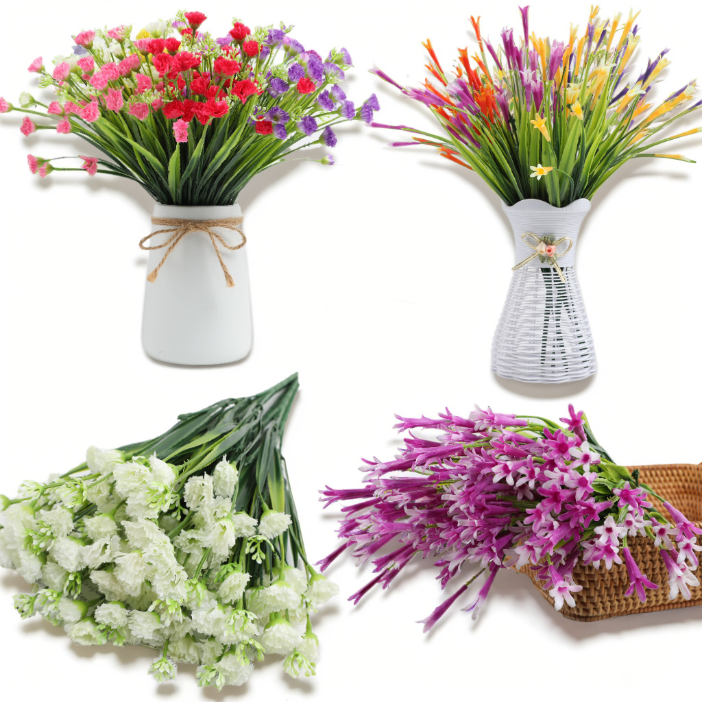 仿真花康乃馨牵牛花家居户外园林装饰摆件婚礼用花人造花批发详情1