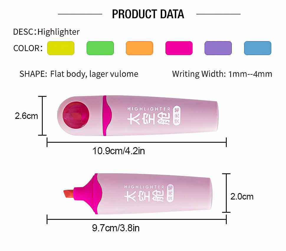 太空舱软头系列荧光笔高颜值解压标注记号笔学生重点标记笔手账笔详情3