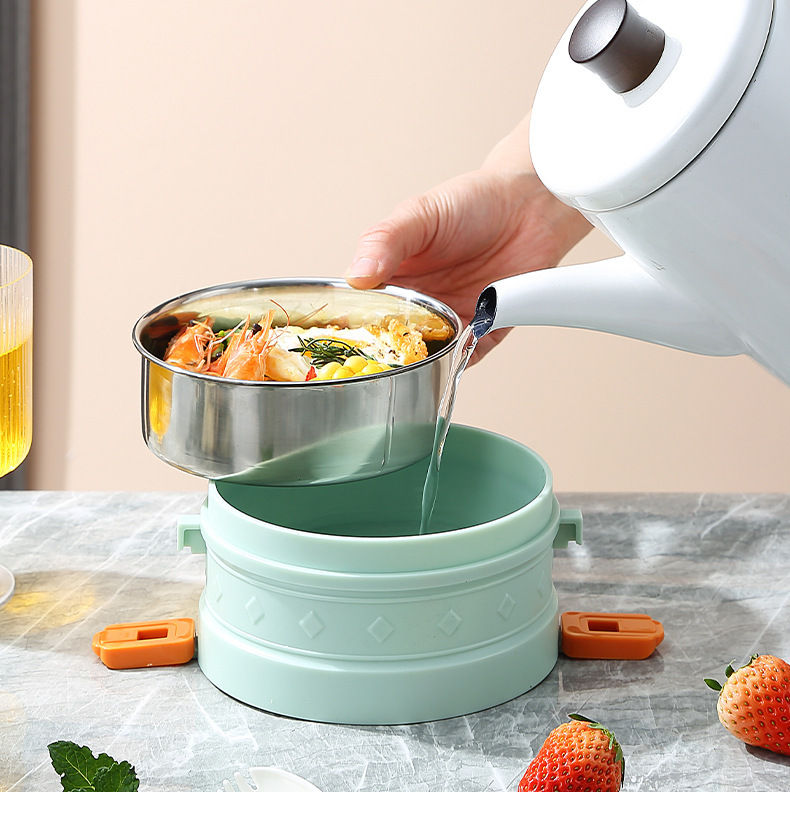 304不锈钢保温饭盒 多层便携式手提带扣餐盒上班族分离型便当餐盒详情11