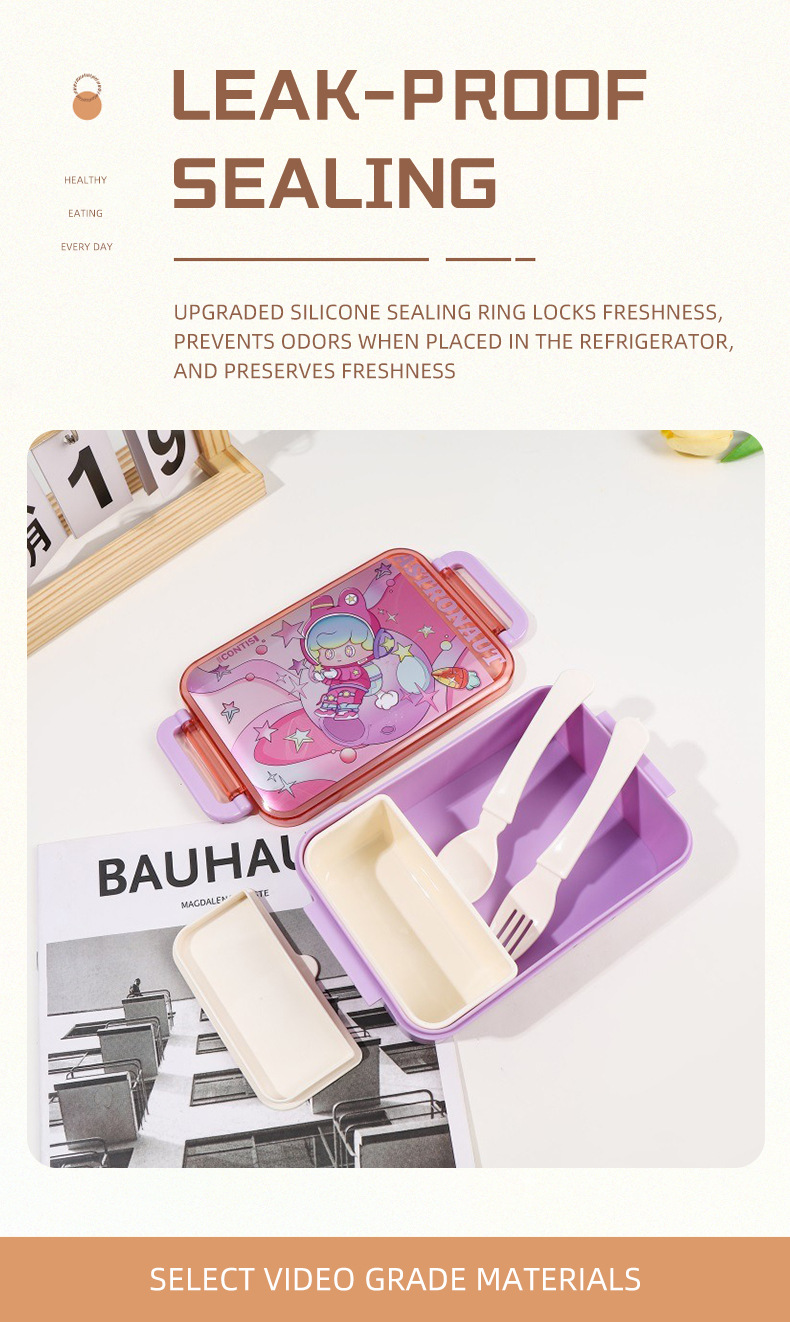 学生上班族塑料饭盒单层分格大容量便当盒食品级轻食午餐水果餐盒详情4