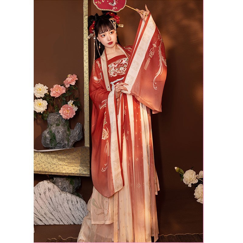 国潮-中国风古装唐制齐胸诃子裙加大袖衫春夏新款详情3