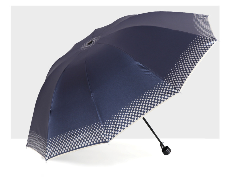 可印刷三折太阳伞商务广告晴雨伞遮阳厂家现货批发纯色素色印logo详情12