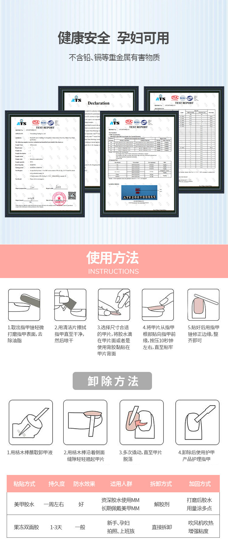 春夏新品清新绿叶红花少女脚甲爆闪纯色美甲片批发美容护肤彩妆美甲工具套装详情7