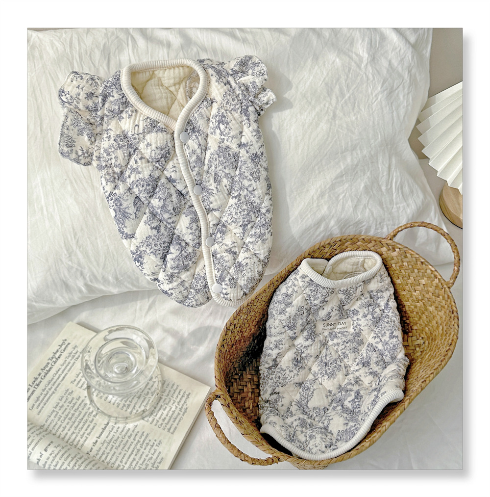 飞袖纱布宠物衣服加棉家居服小型犬小狗狗秋冬装保暖小猫咪猫衣服详情8