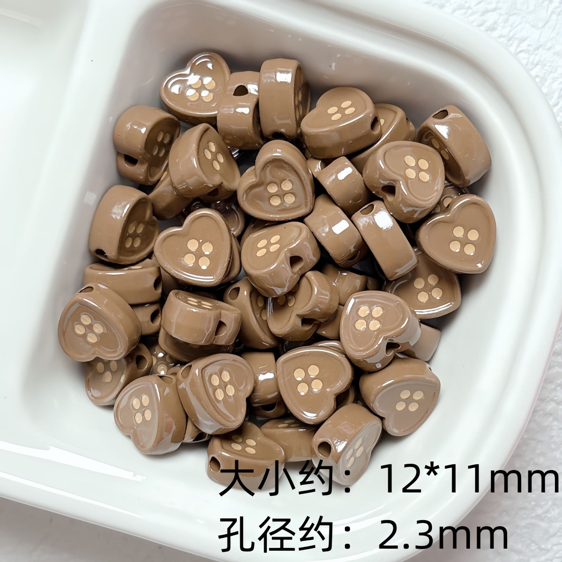 亚克力烤漆滴油爱心纽扣珠隔珠diy手工串珠手链项链材料饰品配件详情12