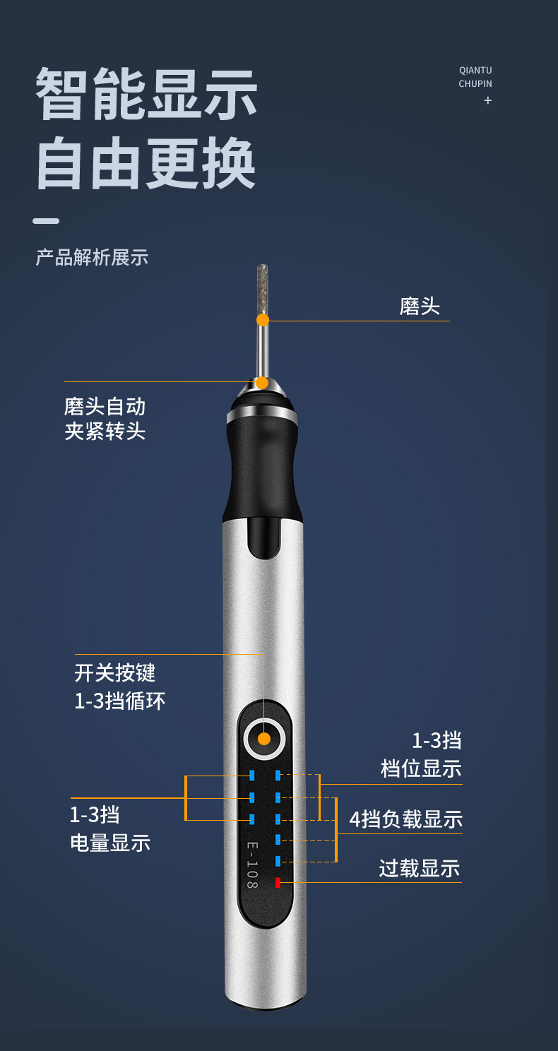 The manufacturer is selling mini grinding pens, small electric grinding pens, electric grinding pens, and jade, cultural and artistic carving tools pic 8