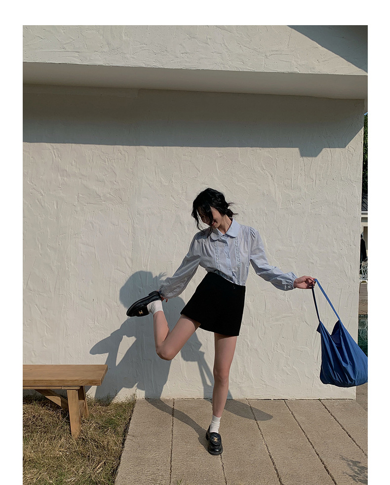 【候麦的春天】歌铭法式娃娃领衬衫春季新款复古蕾丝上衣女Y1122F详情48