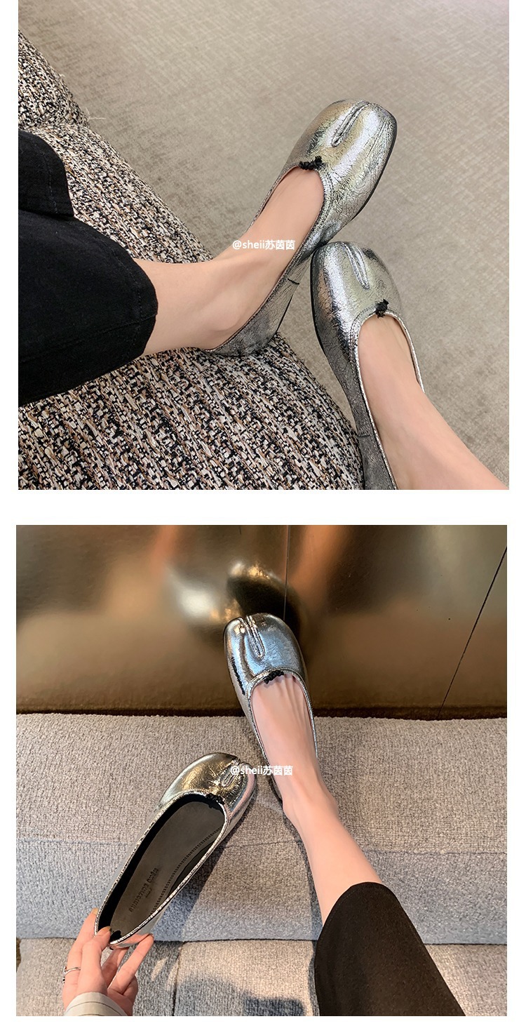 【sheii苏茵茵】私物单品～马蹄猪蹄分趾鞋浅口平底乐福鞋女单鞋详情11