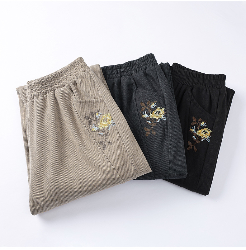 妈妈裤子中老年人秋款休闲长裤女小个子奶奶秋季运动松紧腰直筒裤详情19