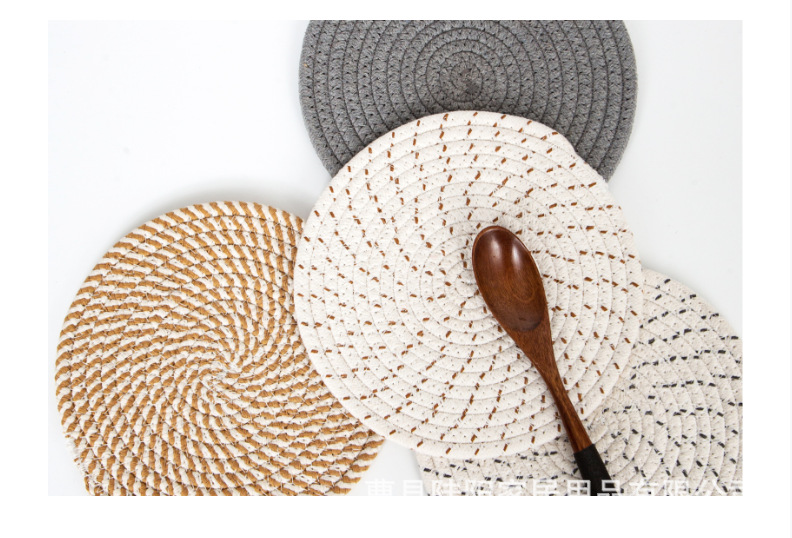 圆形棉绳编织餐垫防烫餐垫隔热垫锅垫日式简约风餐桌装饰餐垫批发详情11