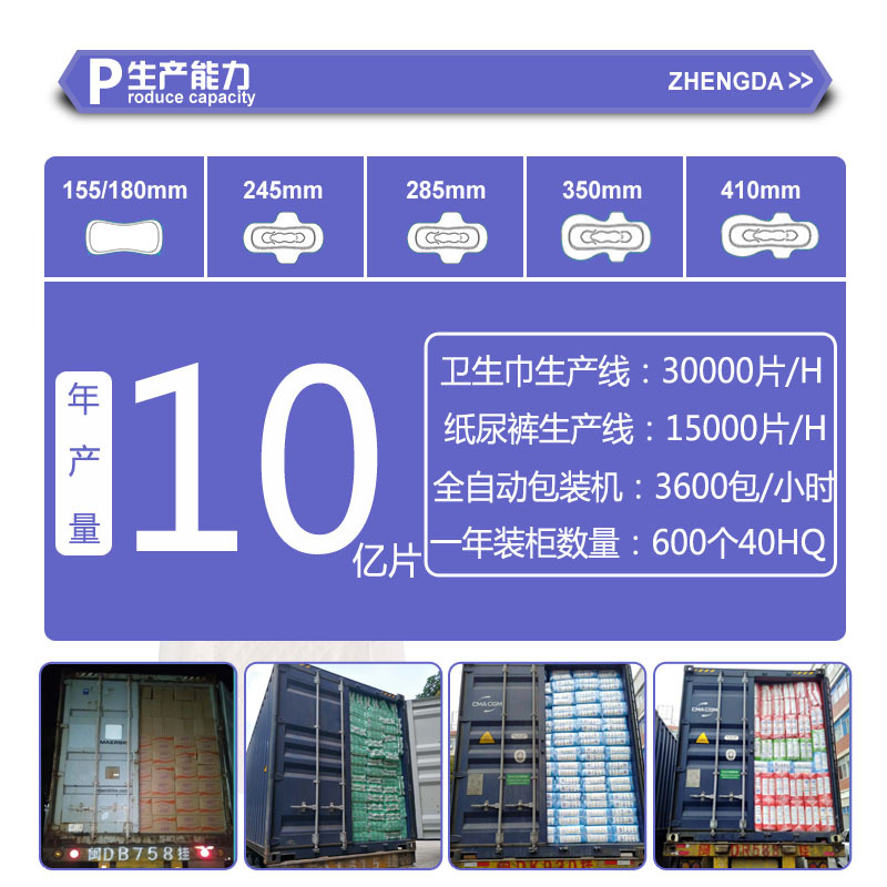 加工外贸卫生巾6+6+4OEM卫生巾非洲出口厂家加工品牌卫生巾详情3