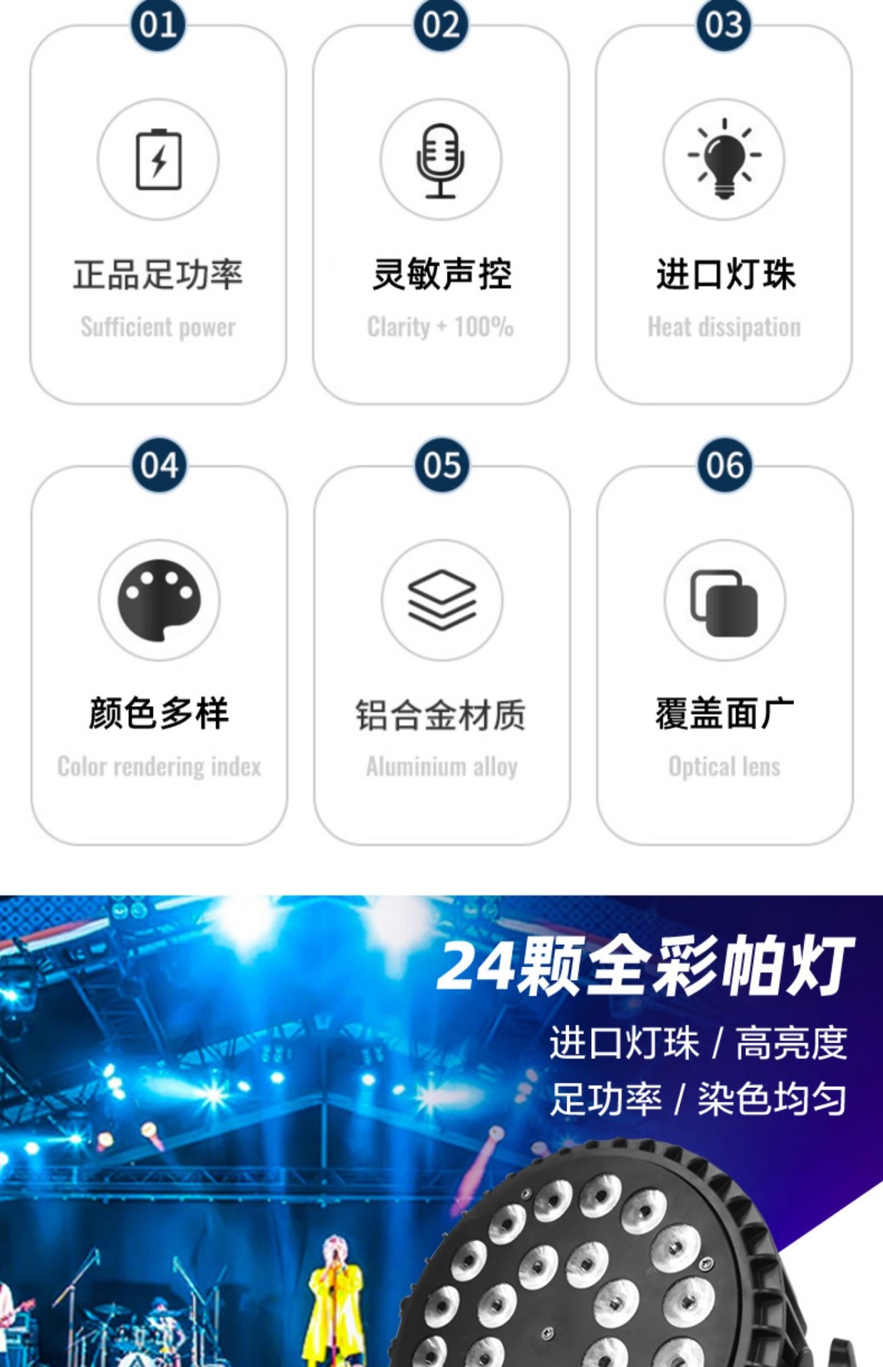 超薄帕灯24颗18灯光大功率七彩灯遥控婚庆舞台灯厂家全彩扁帕灯详情3