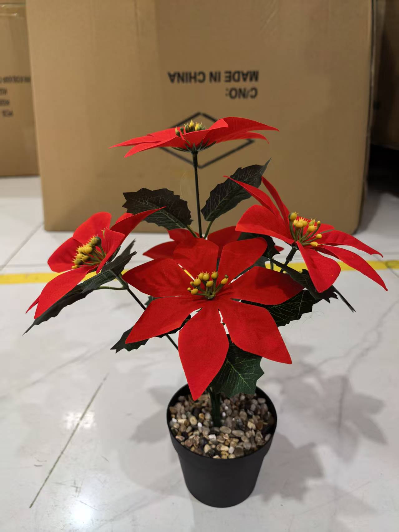 Cross-border Temu Foreign Trade consignment, artificial Christmas bouquets, outdoor floor nails, artificial flowers, Christmas decoration velvet artificial flower factory pic 7