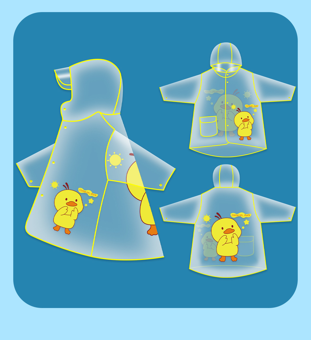 儿童雨衣小女孩男童学生可爱幼儿园宝宝卡通长款雨披带书包一件代详情13