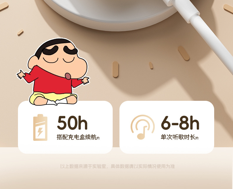Crayon Shin-chan D4 wireless Bluetooth headphones for gaming, listening to music, noise-cancelling, cute and good-looking student in-ear headphones pic 18