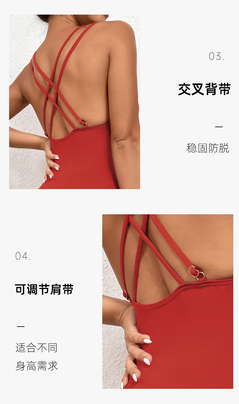 In stock 2023 new style European and American sexy V-neck one-piece swimsuit for women, Amazon swimsuit covering the belly one-piece swimsuit for women 664564 pic 4