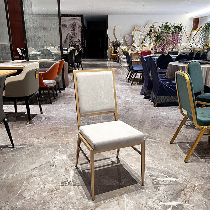 星辰工厂批发酒店餐厅铝合金宴会椅婚庆礼堂贵宾会议软包靠背椅子详情7