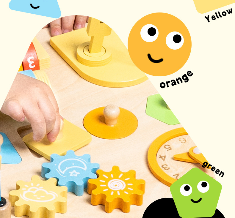 跨境桌面忙碌板忙碌桌木质多功能游戏台1-2岁儿童早教绕珠玩具详情24