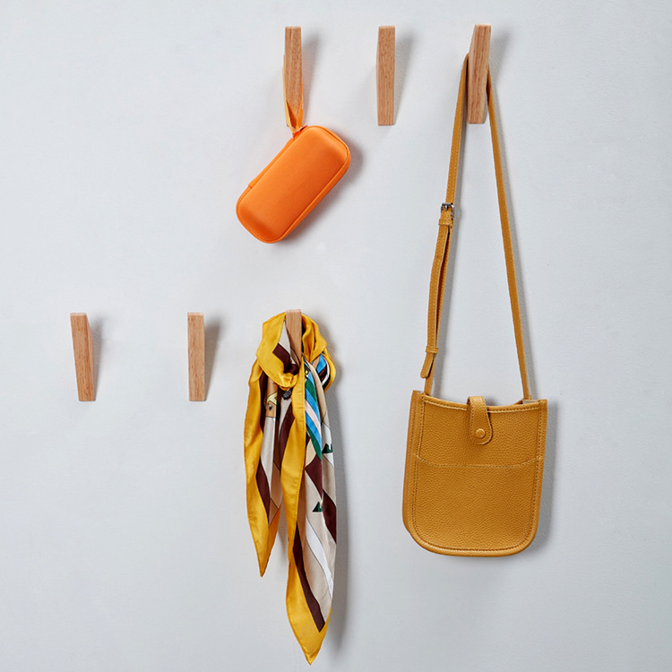 Modern-style creative Japanese wooden hooks, coat hooks, wall hooks, coat and hat hooks, scarf hooks, towel hooks, and headphone hooks pic 8