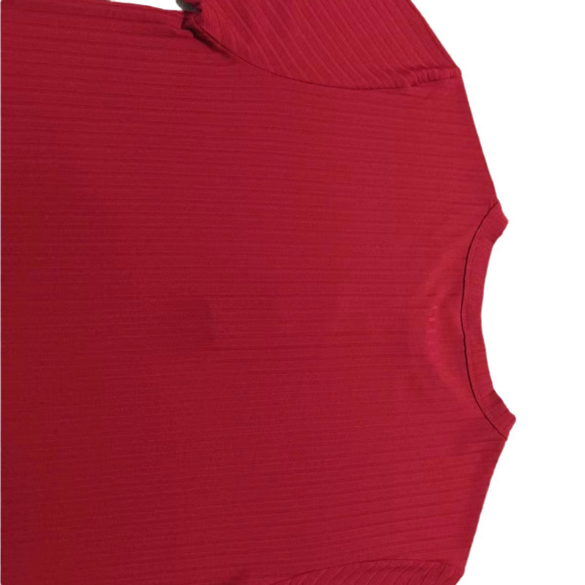 Temu跨境速卖通2025新款男士短袖上衣坑条V领修身短袖亨利T恤衫夏详情38