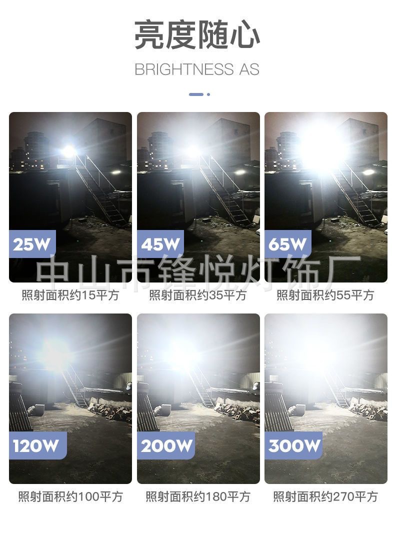 太阳能灯家用户外庭院灯新农村led大功率投光灯超亮防水详情11