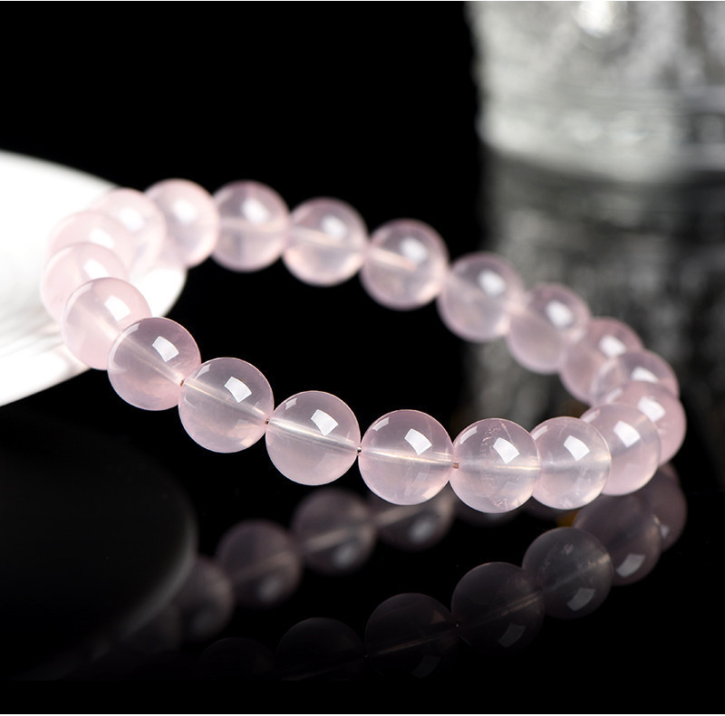Jiuya Crystal Natural Starlight Mosan Pink Crystal Bracelet, Pink Crystal Round Bead bracelet Factory Direct Sales pic 7