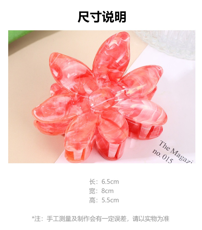 2025年夏季新款多巴胺大理石纹发夹饰品抓夹紫荆花高级感鲨鱼夹详情19