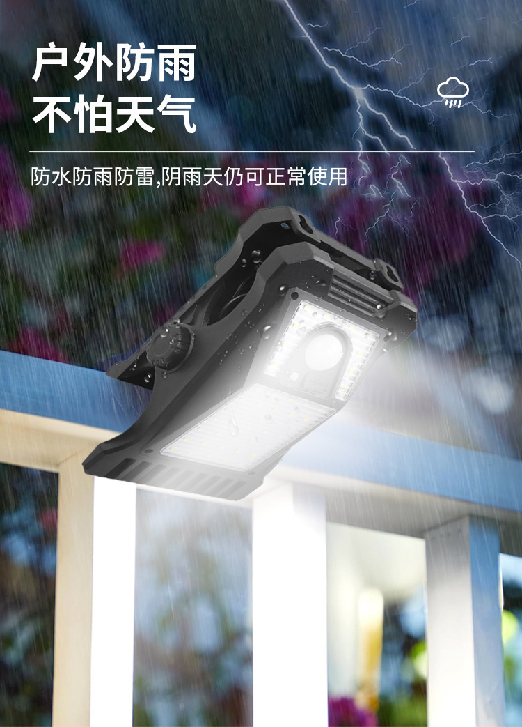 Solar clip lamp, outdoor wall lamp, automatic sensor lamp, courtyard household lighting, non-drilling waterproof street lamp pic 7