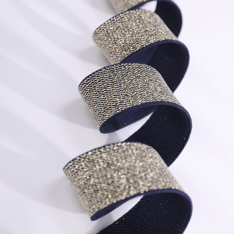 高密度金银丝松紧带金丝银丝扁宽皮筋橡筋装饰弹力松筋金色松紧厚详情21