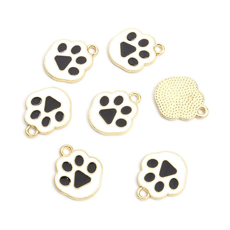 猫爪狗脚印滴油合金挂件脚丫DIY饰品配件手链项链耳环钥匙扣吊坠详情13