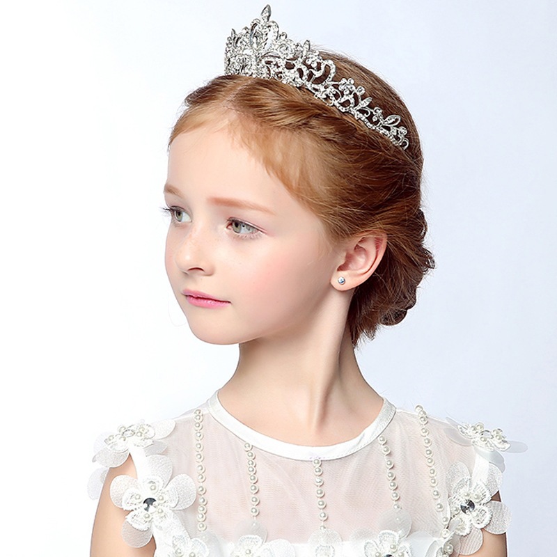 新款个性钻石银色公主头饰大气奢华婚纱礼服超闪水晶新娘发饰皇冠详情19