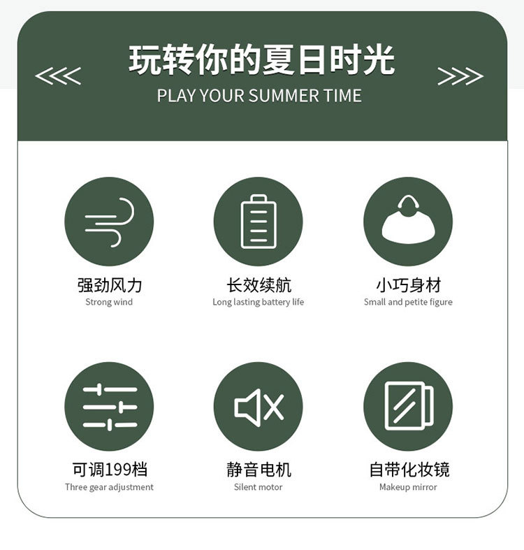 2025 New 100-speed high-speed turbine handheld fan, usb charging, mini digital display outdoor portable small fan pic 2