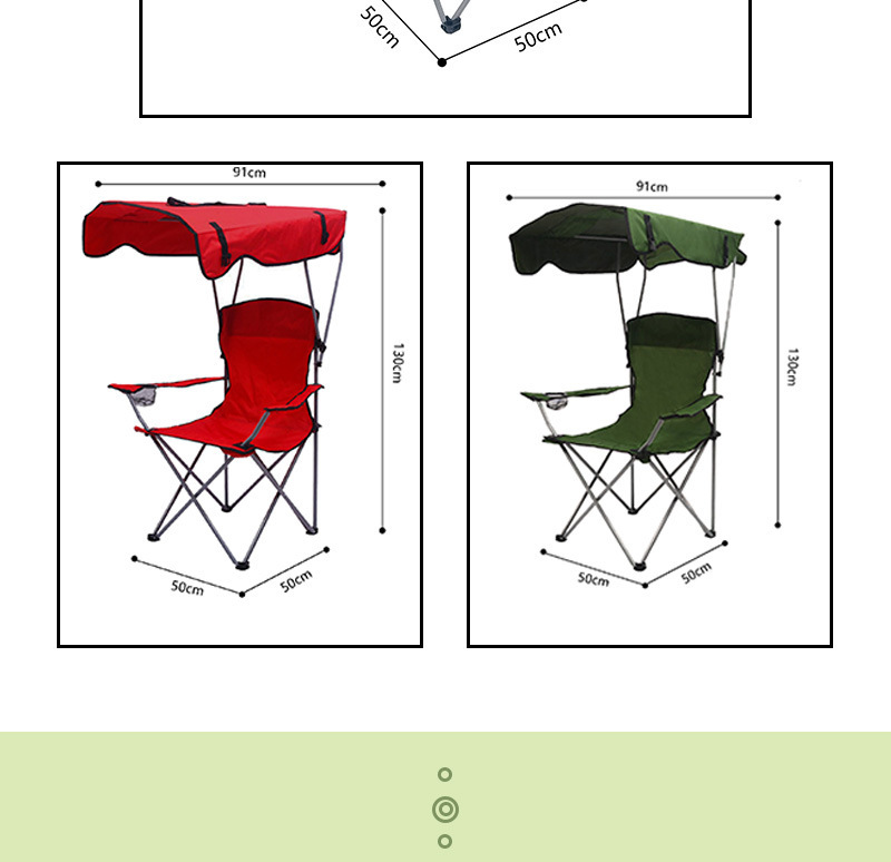 Outdoor camping sunshade armchair, portable folding backrest armchair, barbecue, fishing, picnic, fishing and leisure chair pic 11