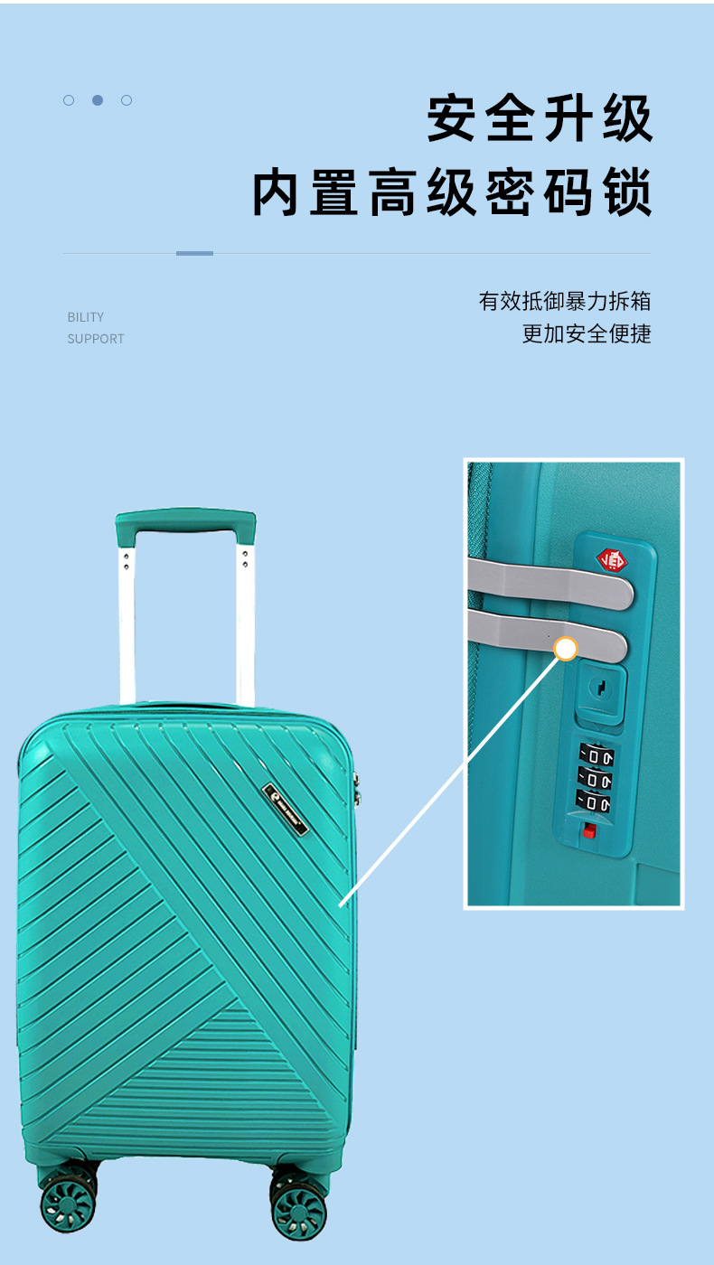 登机箱行李箱18寸女多功能PP子母箱三件套高颜值男学生防爆密码箱详情3