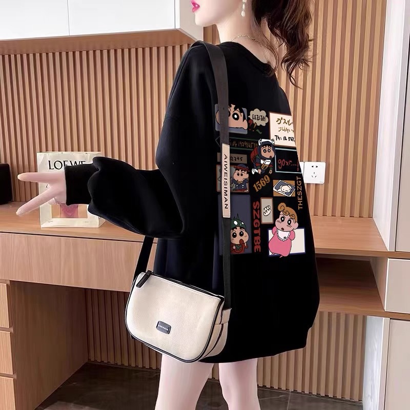 現貨代發跨境臺灣外貿2025秋冬新款加厚抓絨衛衣蠟筆小新上衣女详情3