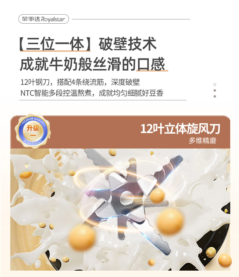 荣事达破壁机豆浆机辅食机多功能家用全自动加热免煮免过滤果蔬机详情4