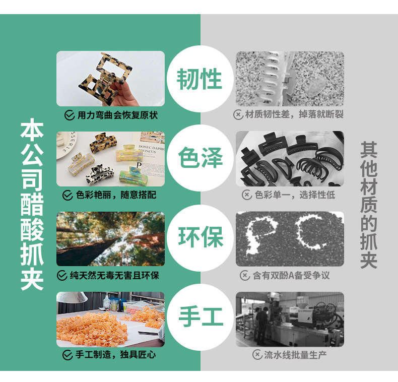 佳蕊韩版大号头饰发抓醋酸抓夹马尾夹女鲨鱼夹彩色发夹时尚发饰款详情2