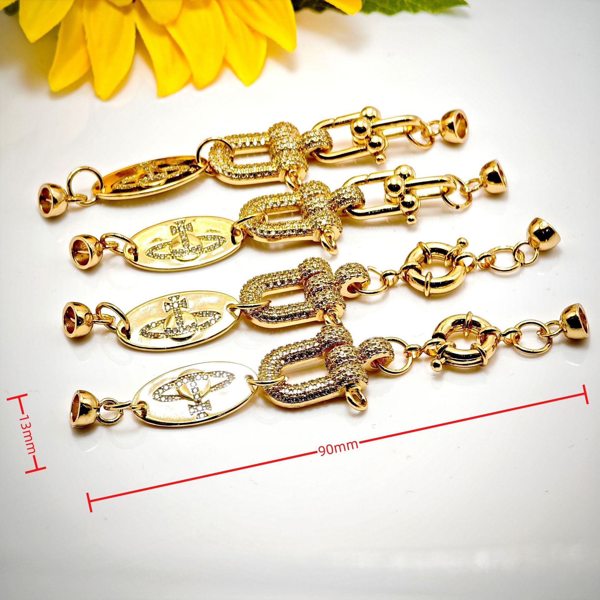 Pearl necklace buckle, cross buckle, electroplated high color retention mother-of-pearl necklace buckle, DIY bracelet, necklace buckle, D-shaped buckle pic 7