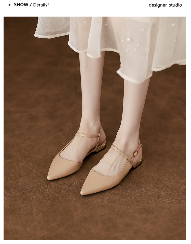 女鞋夏季女2025法式不累脚单鞋舒适平底气质后空包头凉鞋女时尚详情18