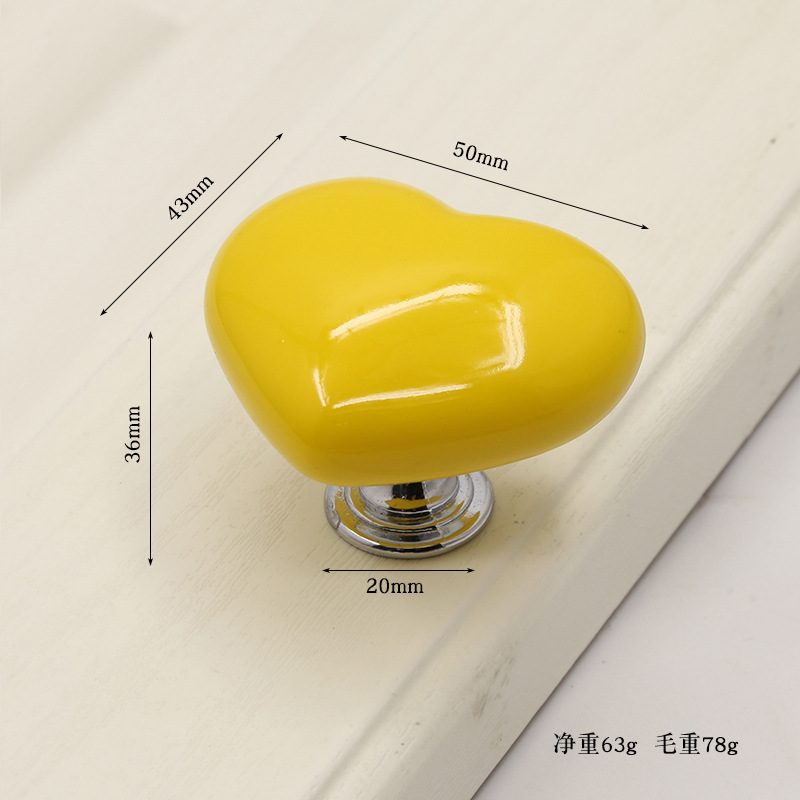 卡通儿童房拉手心形陶瓷拉手现代简约抽屉橱柜书柜电视柜鞋柜把手详情23
