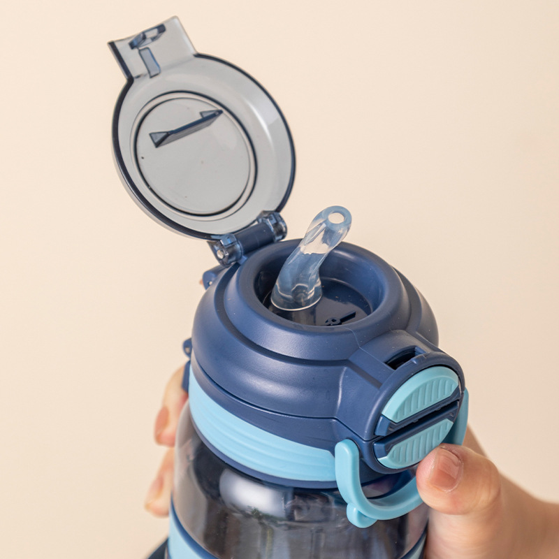 高颜值大容量双饮杯男女塑料水杯夏季创意学生上学便携吸管杯子详情6